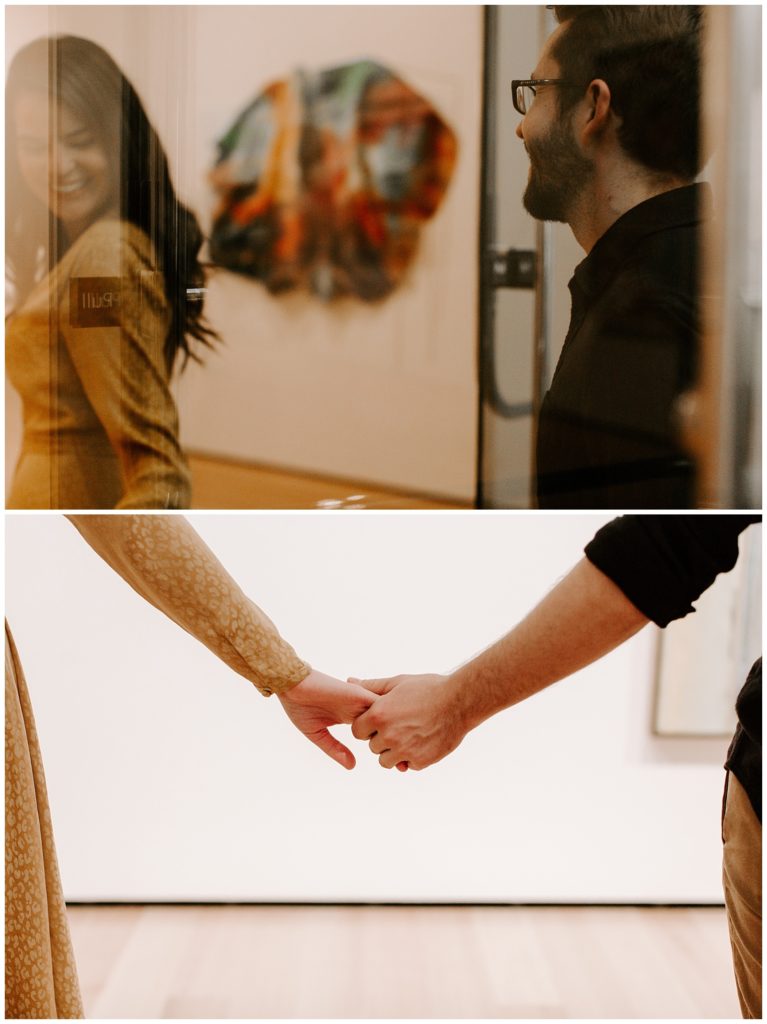Boston Wedding Photographer Museum of Fine Arts Engagement Hold Hands