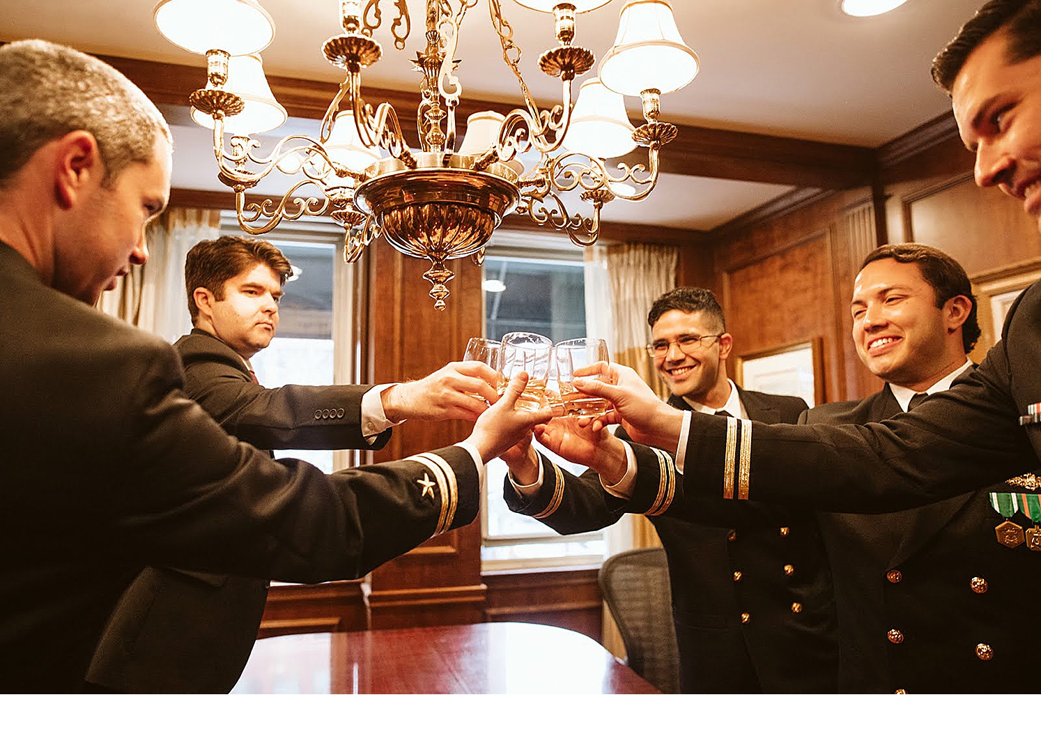 Groomsmen toast at Lenox Hotel Boston wedding