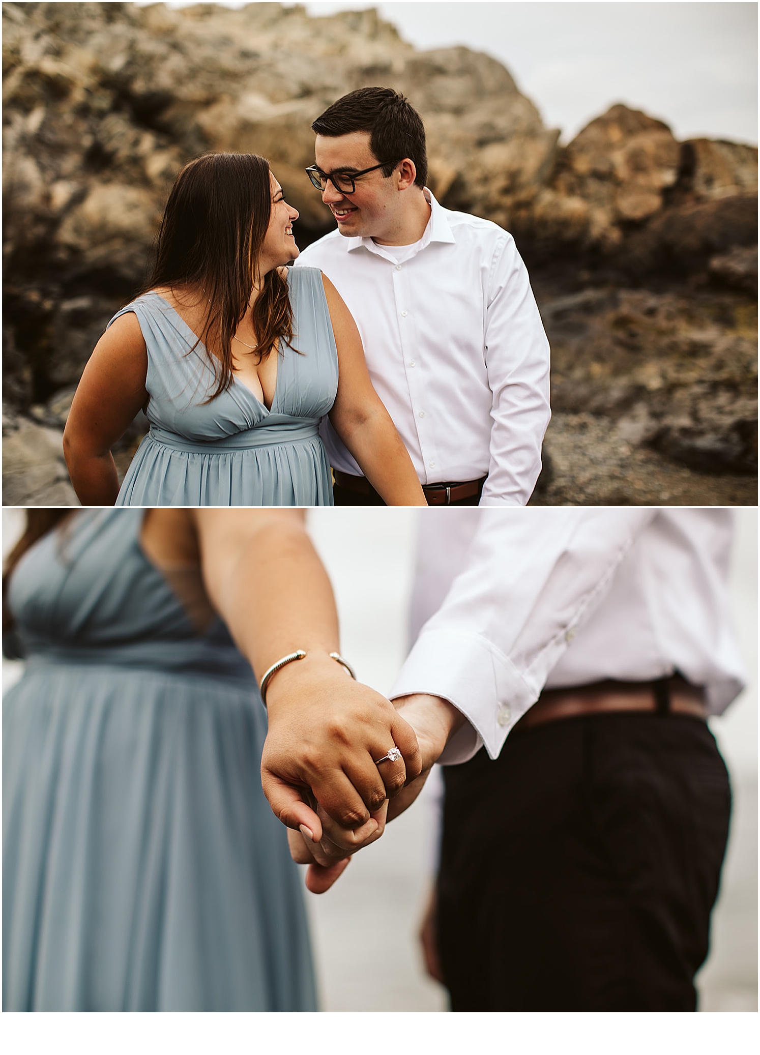 Couple-celebrates-their-engagement-at-the-beach-in-Boston