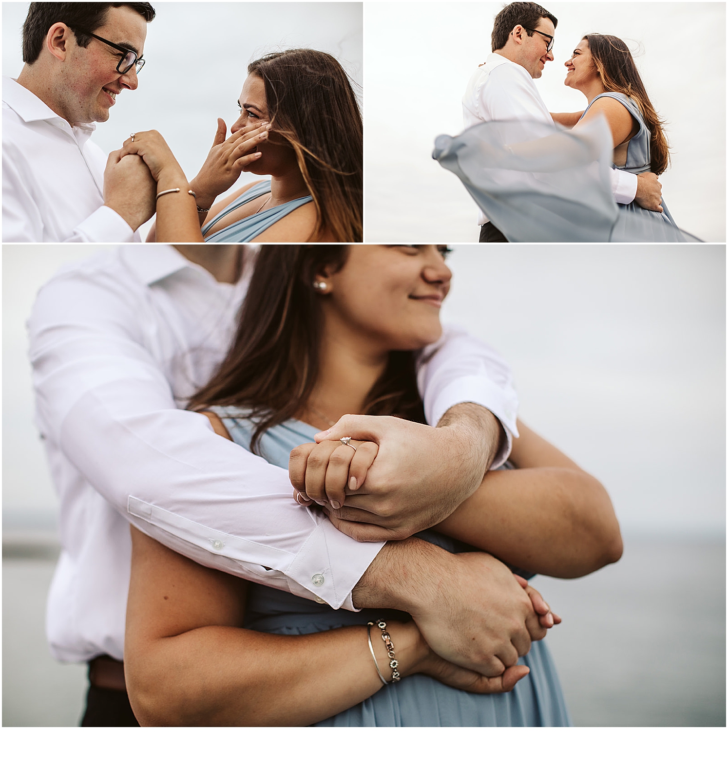 Couple-embraces-during-their-coastal-New-England-engagement-session