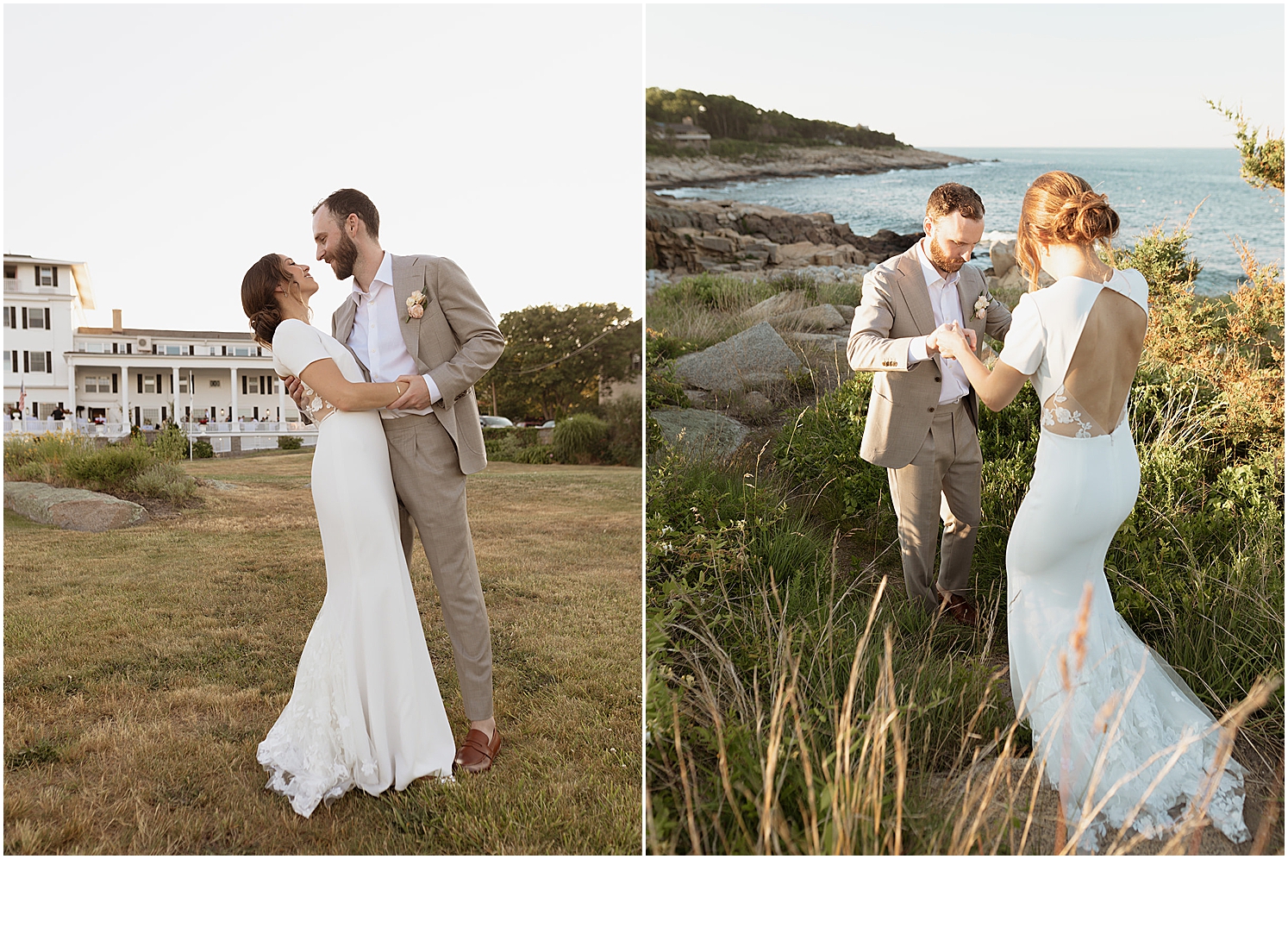 Bride-and-groom-golden-hour-portraits-at-Rockport-MA-wedding
