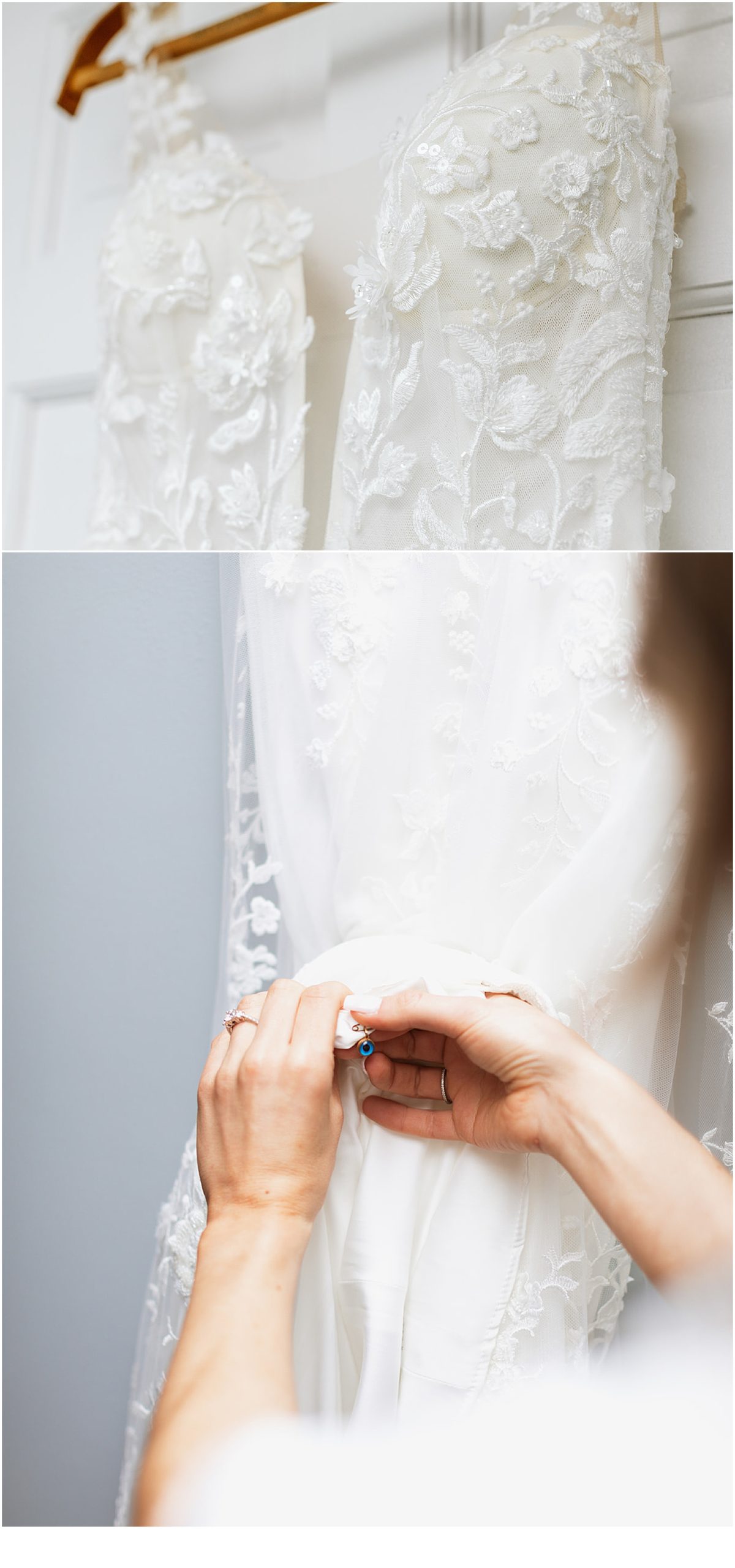 Lace v-neck bridal gown Cape Cod wedding